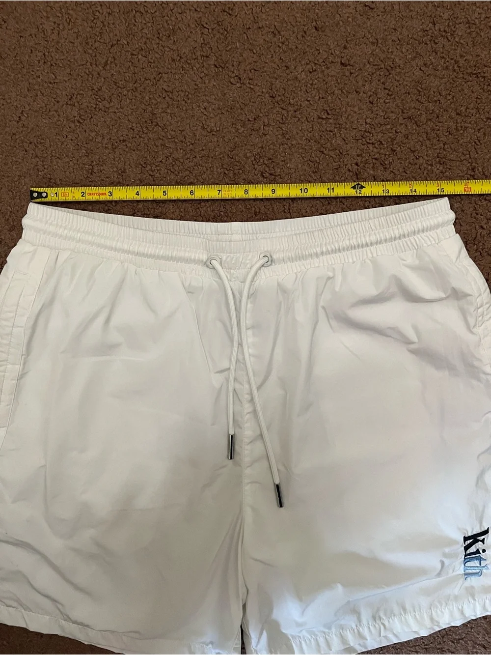 SS19 Kith White Nylon Meshed Lined Active Swim Shorts Size M *FLAWS*